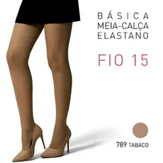 Meia Calça Elastano Básica Feminina Fio 15 Selene 9765