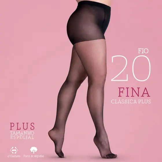 Meia Calça Loba Fio 20 Fina Clássica Plus Size Tamanho Especial Original
