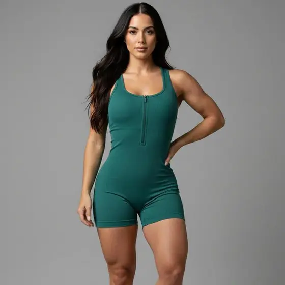 Macaquinho Academia Poliamida  Sem COSTURA  Corrida Fitness Feminino Treino