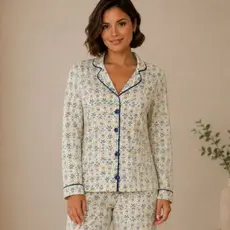 Pijama Longo Feminino Americano com Abertura Amamentação Inverno