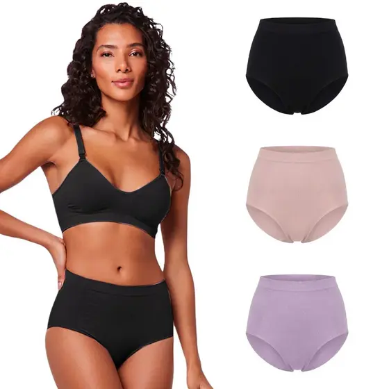 Kit 3 Calcinha Cinta Modeladora Cintura Alta Compressão Reduz Medidas Com Conforto Em Poliamida Plié