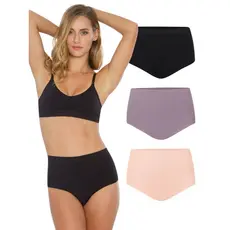 Kit 3 Calcinhas Super Conforto Respirável Cintura Alta Feminina Modela Com Conforto Algodão