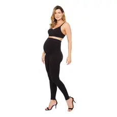 Legging Gestante Confortável Cintura Alta Tecido Macio Sem Costuras Poliamida Segura Barriga Luxo