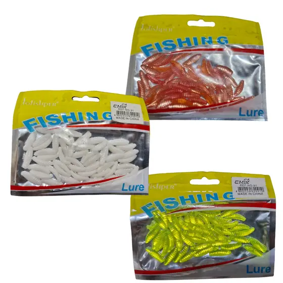 Isca Artificial de Silicone Bichinho da Laranja ou Larva