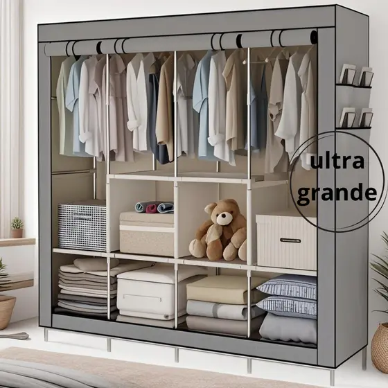 Armário Dobrável Multiuso Top&casa: Guarda-Roupa, Sapateira e Cabideiro