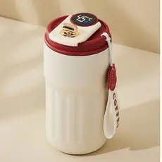 Copo Térmico Cafe  Inox Portátil com tampa,420ml, Com LED Temperatura Antivazamento