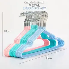 KIT 10,20 ,30 Conjunto de cabides de metal resistentes para roupas infantis  30cm