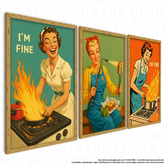 Trio Quadros Visual Retrô Estilo Vintage Pop Art Comic's Anos 60/70/80/90 | Decorativos em MDF