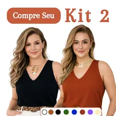 Kit 2 Blusa Regata Feminina Alça Larga Grossa Duna Camiseta Lisa Básica Diversas Cores