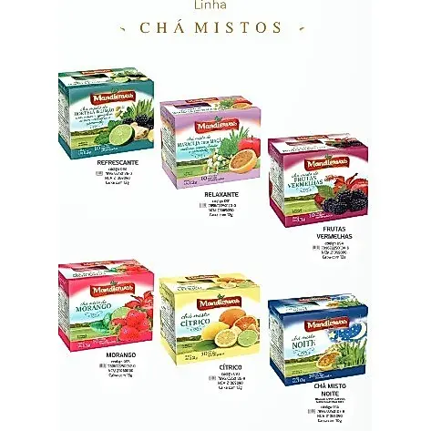 KIT CHAS MANDIERVAS SABORES DIVERSOS 5 DISPLAY COM 50 SACHES
