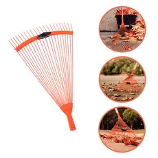 Vassoura Rastelo Jardinagem 22 Dentes Ferro Grama Tramontina Cor Laranja ( Sem Cabo)