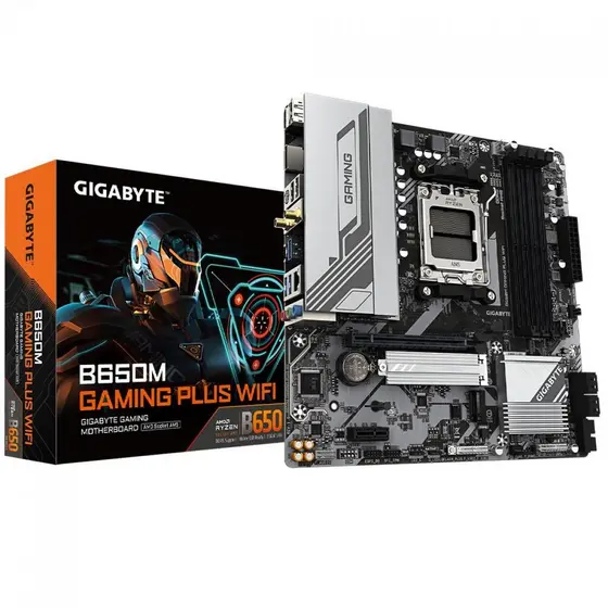 Placa Mãe Gigabyte B650M Gaming Plus WiFi, Chipset B650, AMD AM5, M-ATX, DDR5