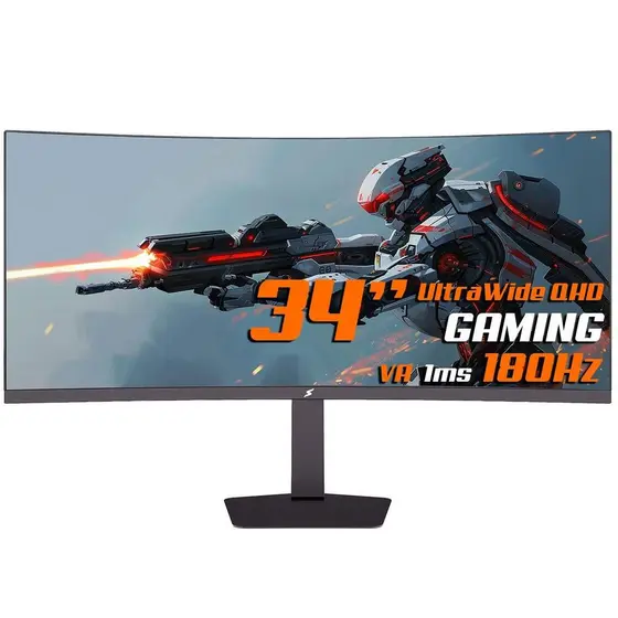 Monitor Gamer SuperFrame Enterprise, 34 Pol, Curvo, UltraWide Quad HD, VA, 1ms, 180Hz