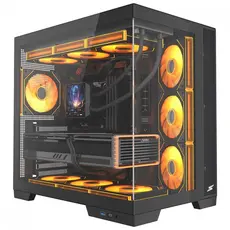 Gabinete Gamer SuperFrame Drakor, Mid Tower, Vidro Temperado, ATX Com 4 Fan ARGB Preto SF-CS-DKMAB4F