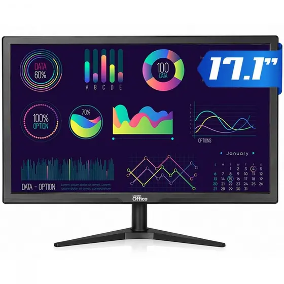 Monitor Dr. Office, 17.1 Pol, WXGA+, 60Hz, HDMI/VGA, Preto, DO-MN-PD17HTFA1B
