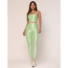Conjunto Fitness em Canelado Poliamida Calça Legging e Top Feminino Academia