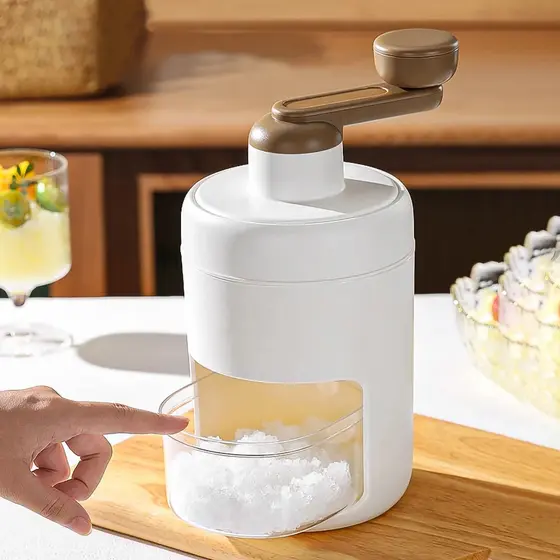 Triturador Gelo Manivela Quebrador Manual Ralar Amassar Cubos Bandeja Vasilha Preparo Drinks