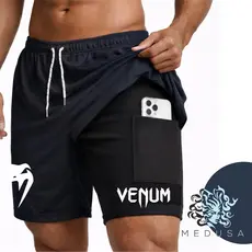 Bermuda Short Compressão 2 em 1 VNM 03 Masculina Dry Fit + Elastano Leve para Academia Corridas