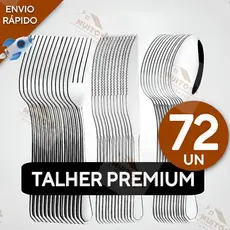 Conjunto Jogo de Talheres 72 peças Aço Inox 24 Faca 24 Garfo e 24 Colheres de Mesa Casa Para Restaurante