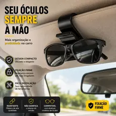 Suporte De Óculos Para Carro Porta Óculos Clipe Veicular