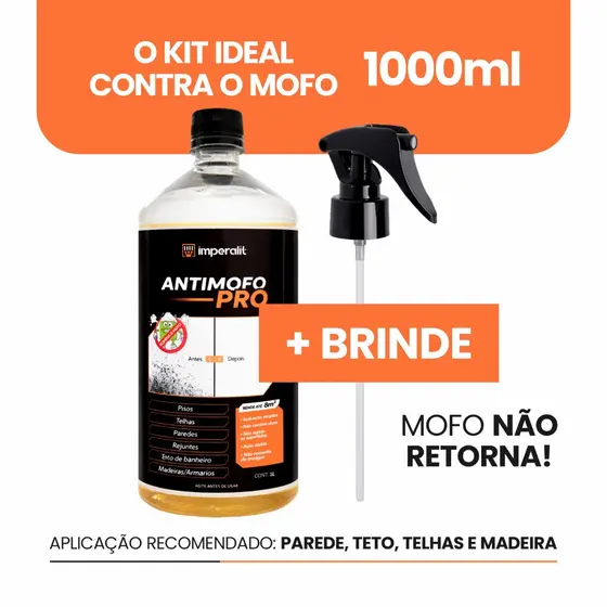 Mata Mofo Spray 1L Sem Cloro Sem Cheiro Parede Teto Piso Madeira Pronto Uso Imperalit