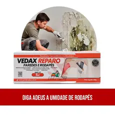 Vedax Argamassa Block Reparo Conserto Duravel para Paredes e Concreto 2 Lixas De Massa de Brinde