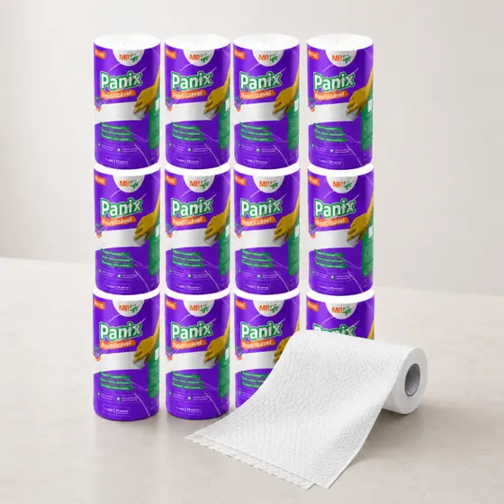 Kit 12 Rolos Pano Multiuso Reutilizável Branco C/58Un Cada Limpeza Profissional Absorção 696 Folhas