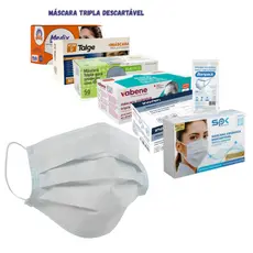 Kit Até 250 Máscara Descartável Tripla Camada Diversas Cores TNT Hospitalar Clínicas Médicas
