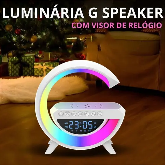 G-Speaker 3 em 1 Luminária RGB Caixa de Som - Carregador por Indução Caixa Som Bluetooth 🔊🌈