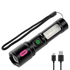 Lanterna Tática LED Recarregável 6 em 1 Potente 6 modos à Prova d’Água