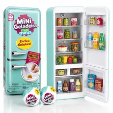 Mini Geladeira Mini brands Brinquedo Infantil Minis + 2 Cap Surpresa