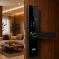 Fechadura Digital Inteligente Biométrica Grafen Wi-Fi 5 em 1 Senha Cartão App Tuya Embutir Maçaneta