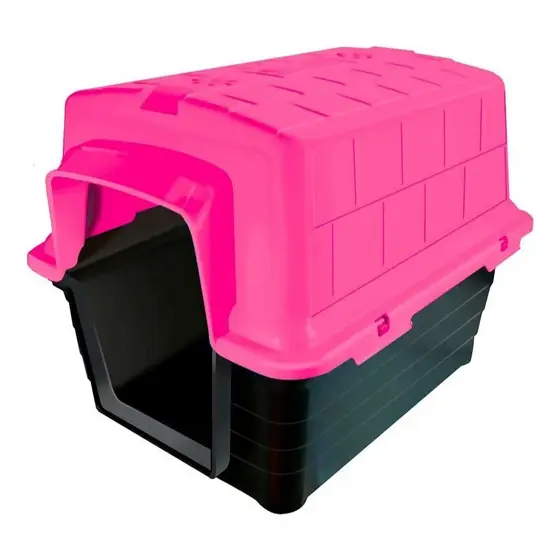 Casinha Cachorro Furacão Pet N2 Rosa Cães Pequenos Casa Cama Resistente Desmontável Abrigo Filhote