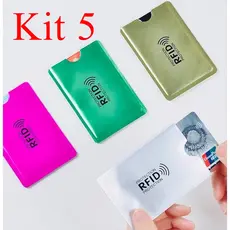 Kit 5 Protetor Cartão RFID Anti Clonagem Bloqueador NFC Carteira