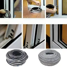Fita Veda 5x5mm 10 Metros Fresta Escovinha Porta Janela Escova Vedação Adesiva Autocolante
