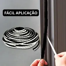 Fita Veda Fresta Escovinha 7X15mm 10 Metros Vedação Adesiva 3M Escova Janela Porta Autocolante
