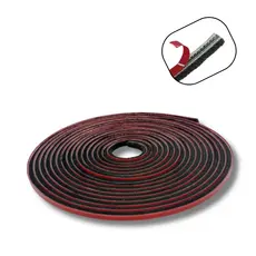 Fita Veda Fresta 5x5mm 10 Metros Escova Porta Janela Escovinha Adesiva Lisa Autocolante