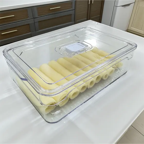 Porta Frios Acrílico 1600ml Retangular com Controle de Umidade – Conserva Alimentos