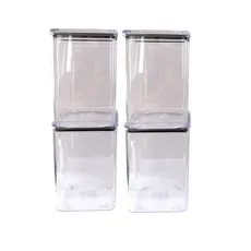 4 potes herméticos 1,1Litro QUALYPLAS acrílicos