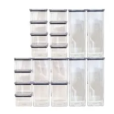 Organize com 20 potes herméticos QUALYPLAS acrílico estilo moderno