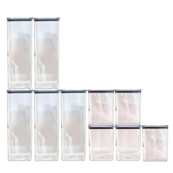 Kit 10 Potes Hermético 2,3 Litros E 1,1 Litro De Acrílico