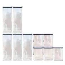 Kit 10 Potes Hermético 2,3 Litros E 1,1 Litro De Acrílico