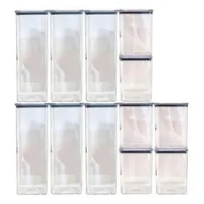 Kit 12 Potes Herméticos Acrílicos Empilháveis 2 Tamanhos