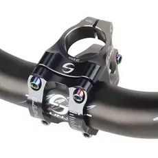 LUNJE Mesa de guidão CNC para bicicleta de montanha, ponte curta, potência 31,8 mm alta resistência, riser para escalada
