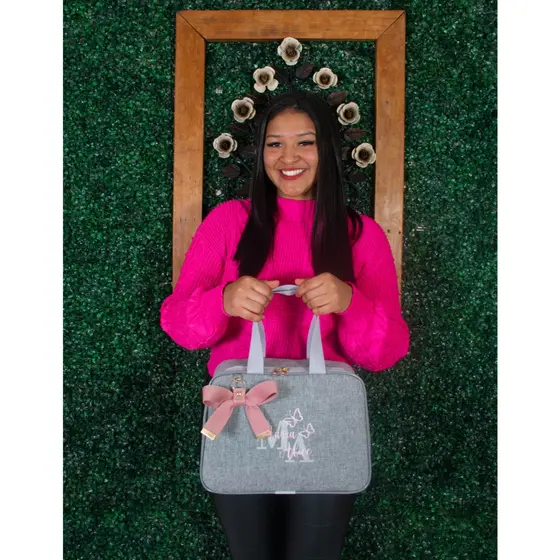 Frasqueira bolsa P maternidade personalizada com nome do bebê entrega imediato