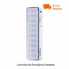 Luminária de Emergência Intelbras Lea 31 LED Bivolt Recarregável Luz de Emergência Falta de Energia Apagao Interno