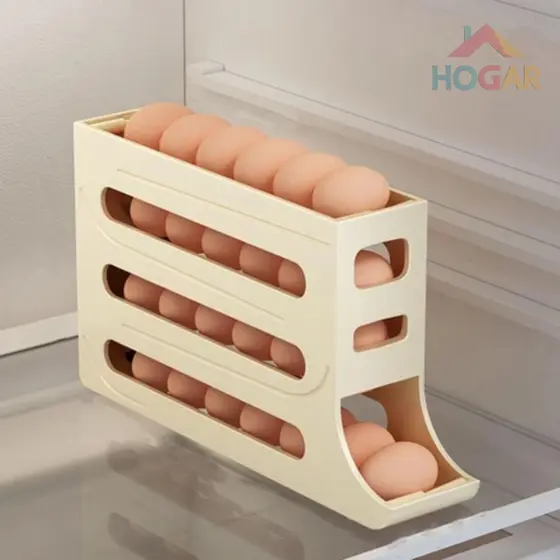 Kit 2 Peças Dispenser Porta Ovos Rolante Suporte Organizador Ovos 4 Andares Armazenador de Geladeira