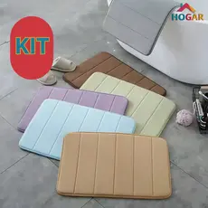 Kit Tapete Macio Absorvente Tapete Soft Quarto Banheiro Antiderrapante Luxo