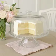 Boleira Prato de Bolo de Cristal com Pé e Tampa Pearl - Wolff