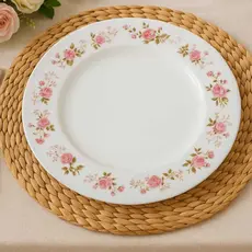 Jogo De Prato Vidro 6 / 4 Peça Raso Pintados Resistente - Em casa tem Presente Decoração